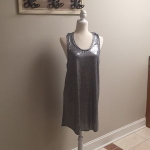 Silver Long Flowy Racer back tank